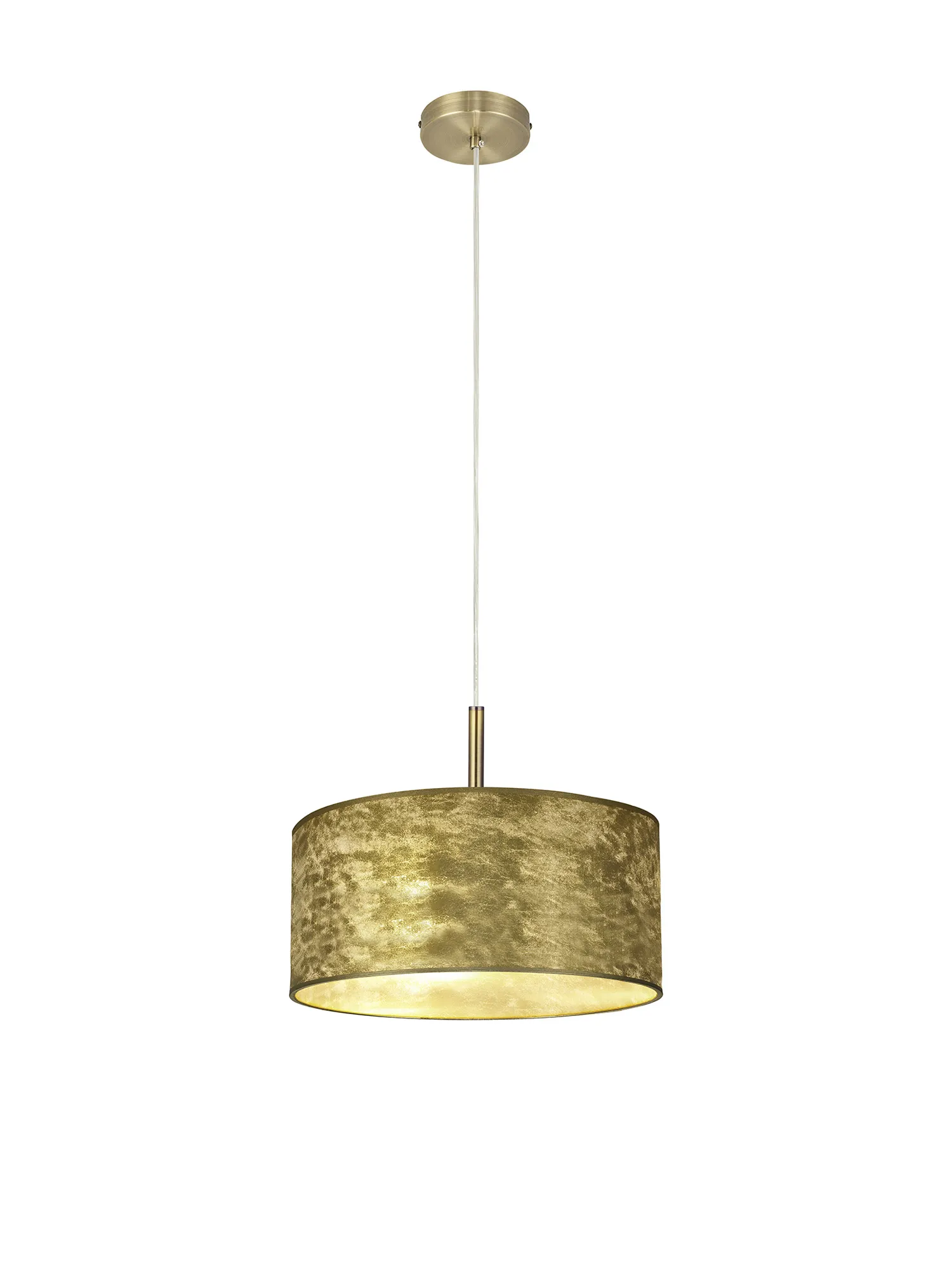 Baymont 40cm 3 Light Pendant Antique Brass, Gold Leaf DK0834  Deco Baymont AB GL